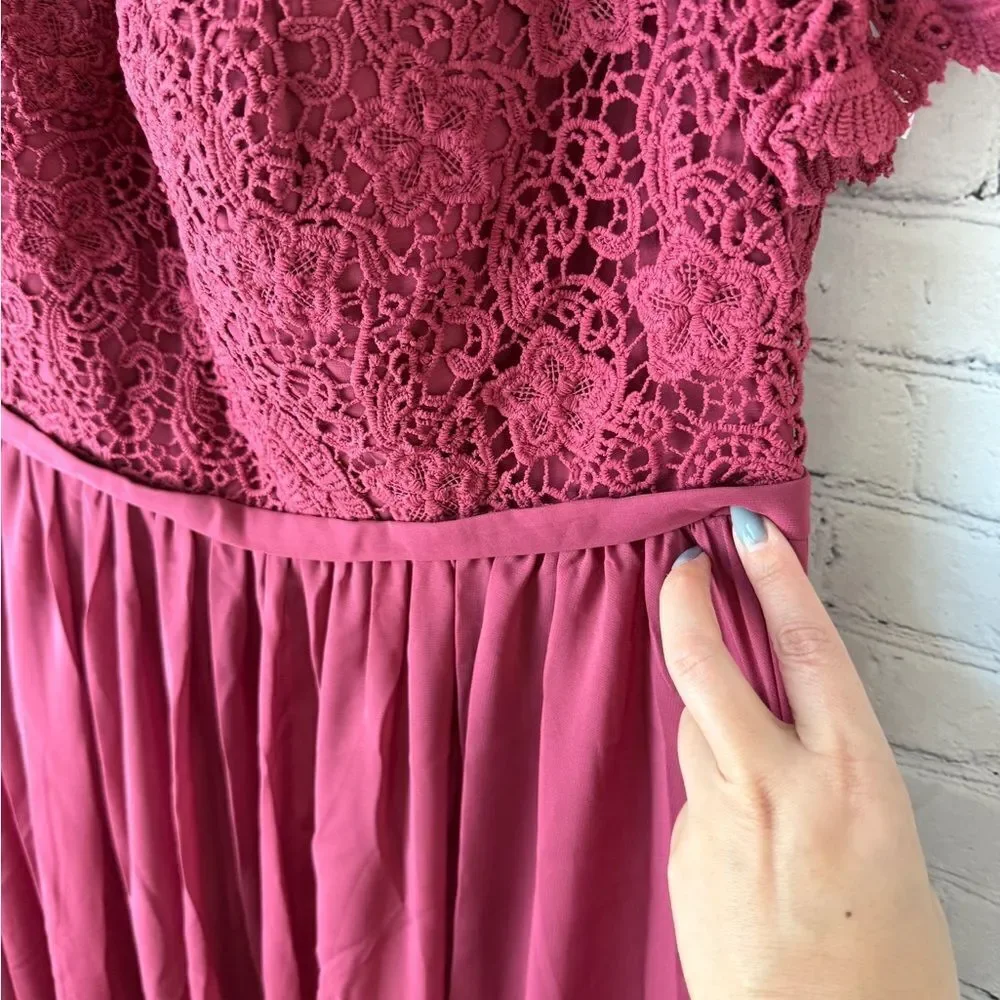 JJs House Lace Maxi Dress in Rich Burgundy NWT 24W